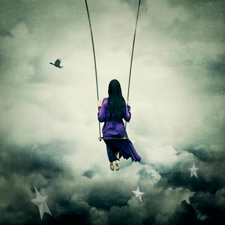 above the night sky print by artist michelle mackie