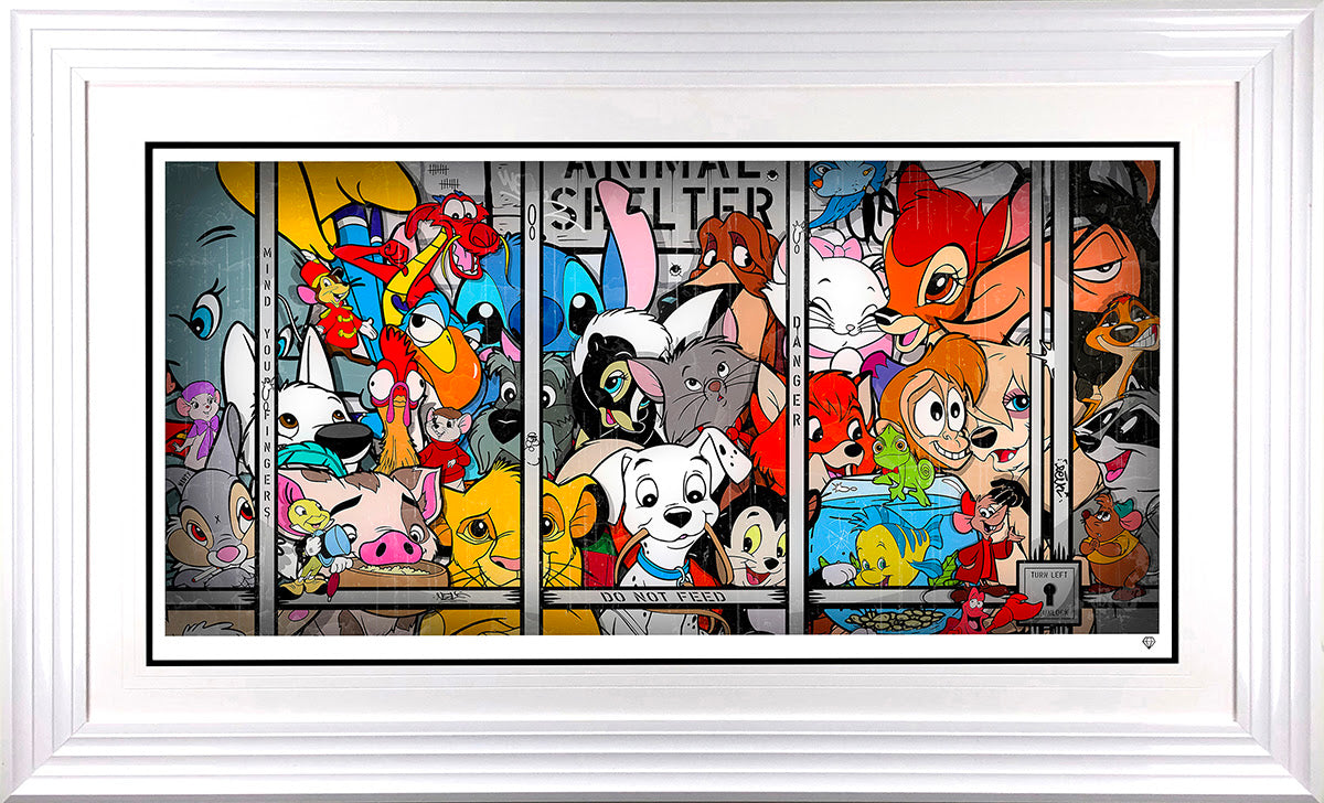 animal shelter framed in white by artist jj adams
