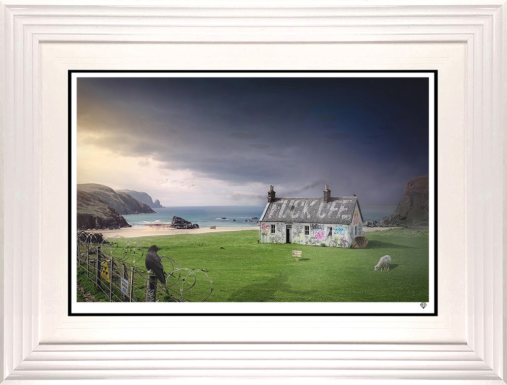 approaching storm print framed in white by artist jj adams