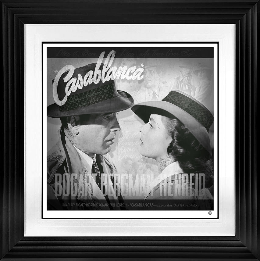 casablanca black and white print framed in black by artist jj adams