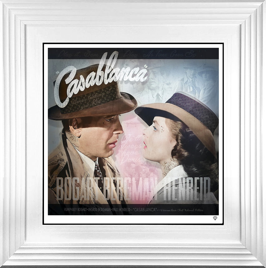 casablanca print framed in white by artist jj adams
