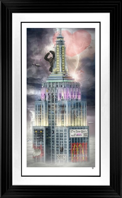 concrete jungle print framed in black by artist jj adams