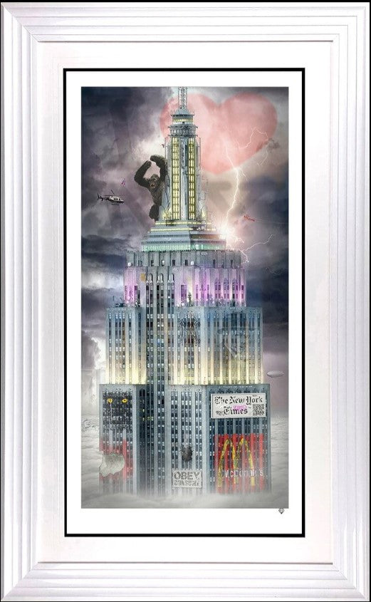 concrete jungle print framed in white by artist jj adams