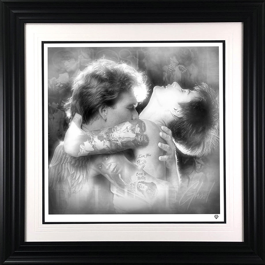 ditto black and white print framed in black by artist jj adams