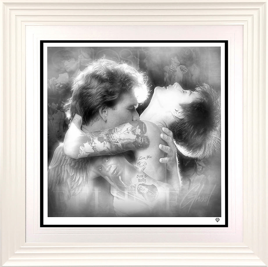 ditto black and white print framed in white by artist jj adams