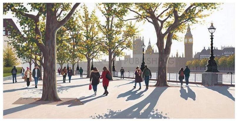 early autumn southbank mounted print by artist jo quigley