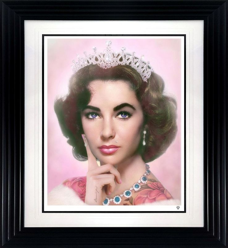 elizabeth taylor colour print framed by artist jj adams