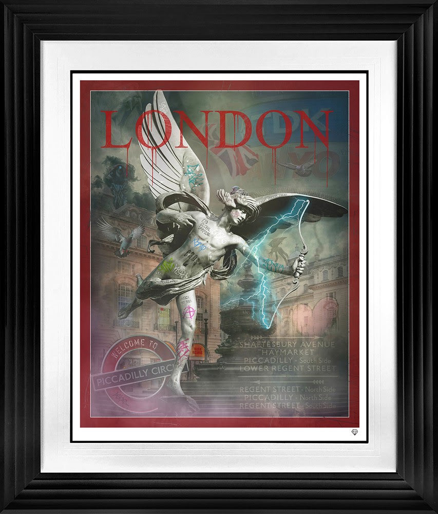 eros print framed in black by artist jj adams