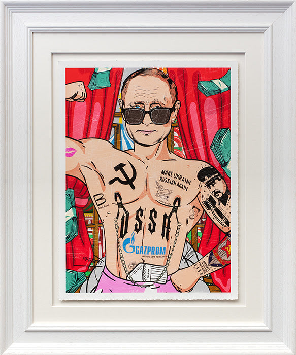 from russia with love print framed in white by artist jj adams