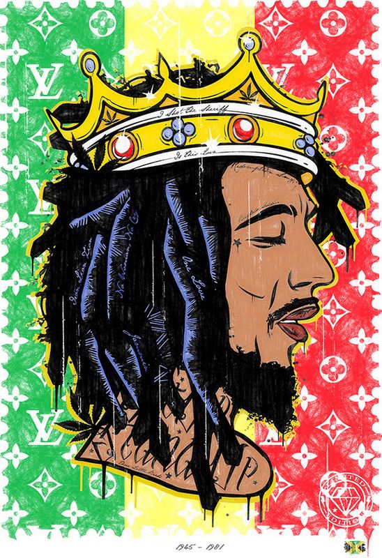 get up stand up bob marley print by artist jj adams
