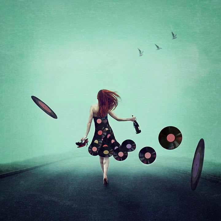 girl put your records on print by artist michelle mackie