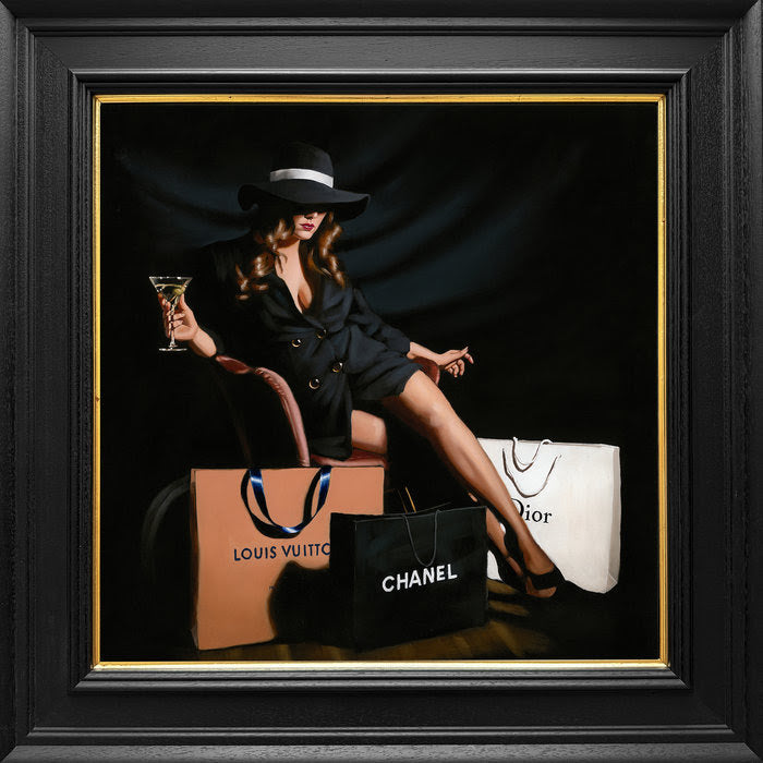 handbags and gladrags collectors edition framed print by artist richard blunt