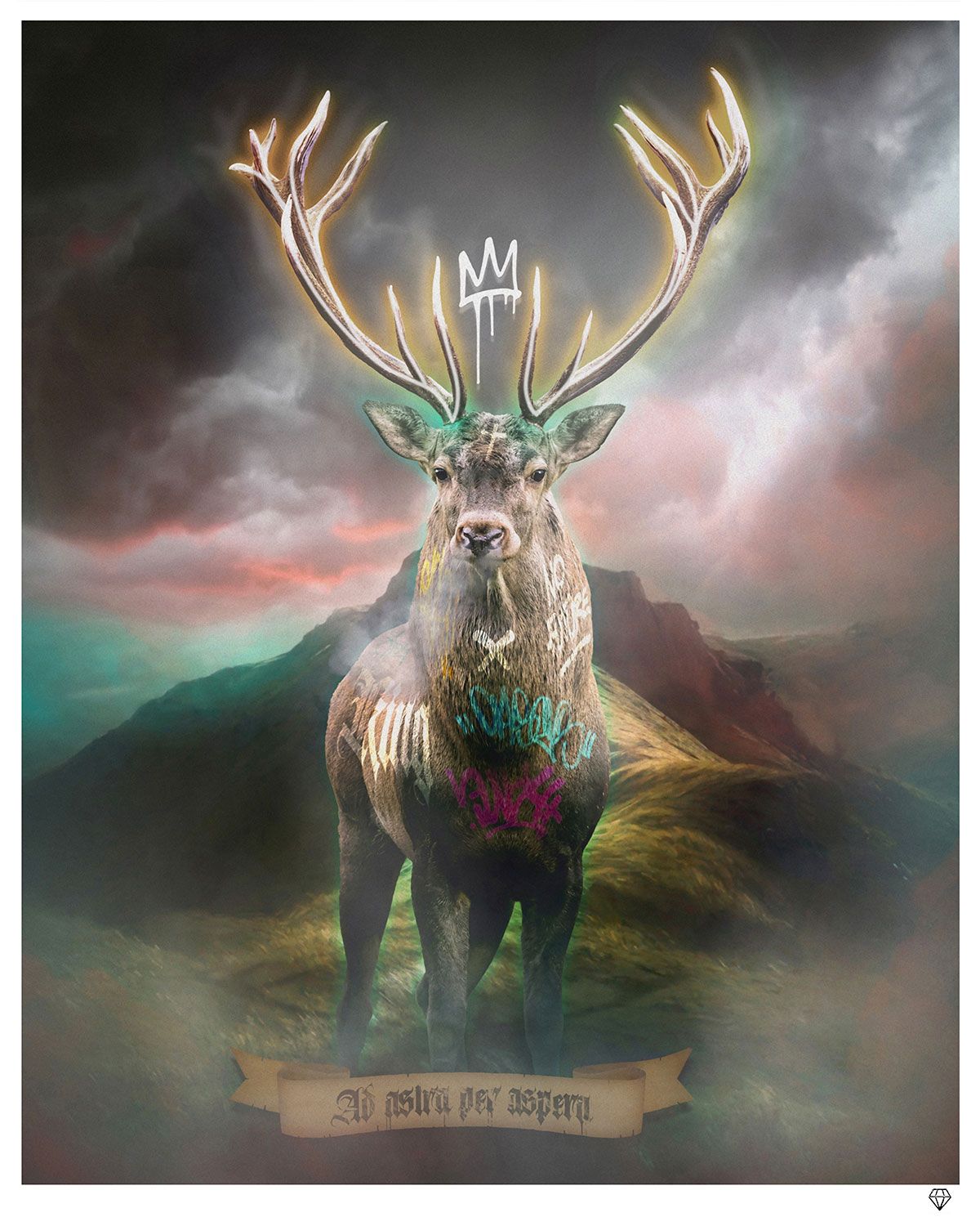 highland hunk gold print by artist jj adams