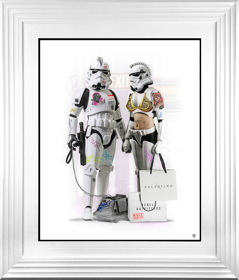 imperial shopping print framed in white by artist jj adams