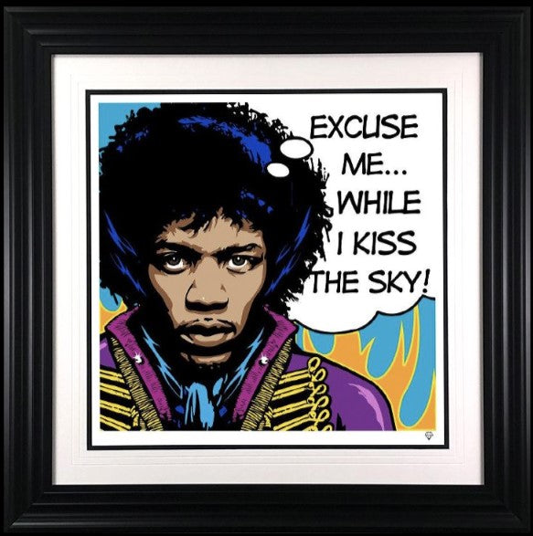 jimi hendrix pop framed print by artist jj adams
