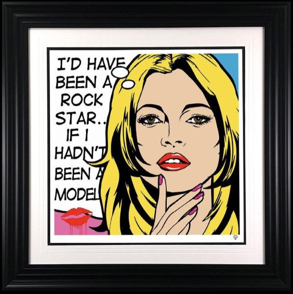 kate moss pop framed print by artist jj adams
