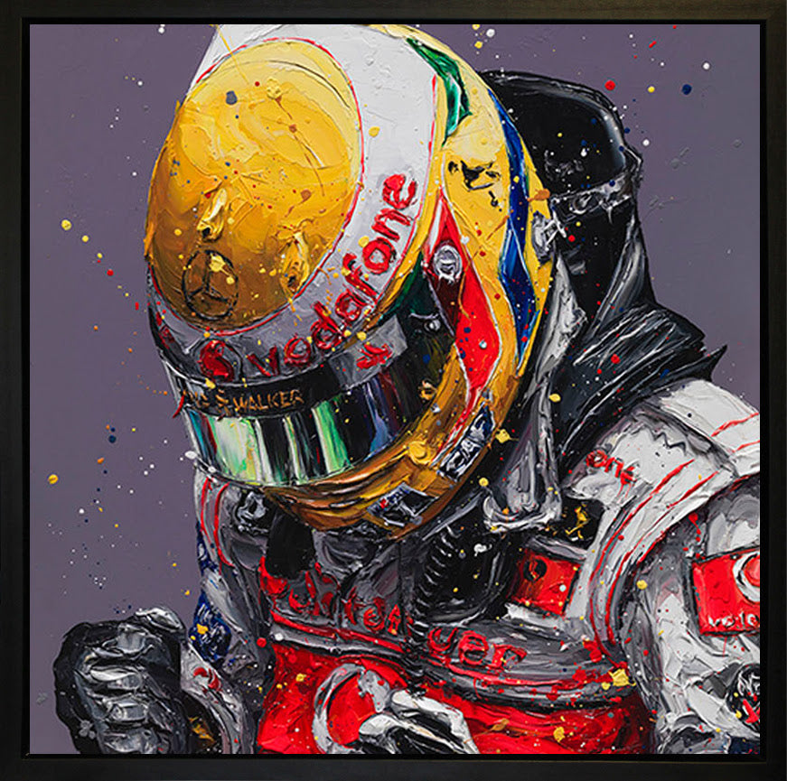 lewis first win 2007 wall of champions framed print by artist paul oz