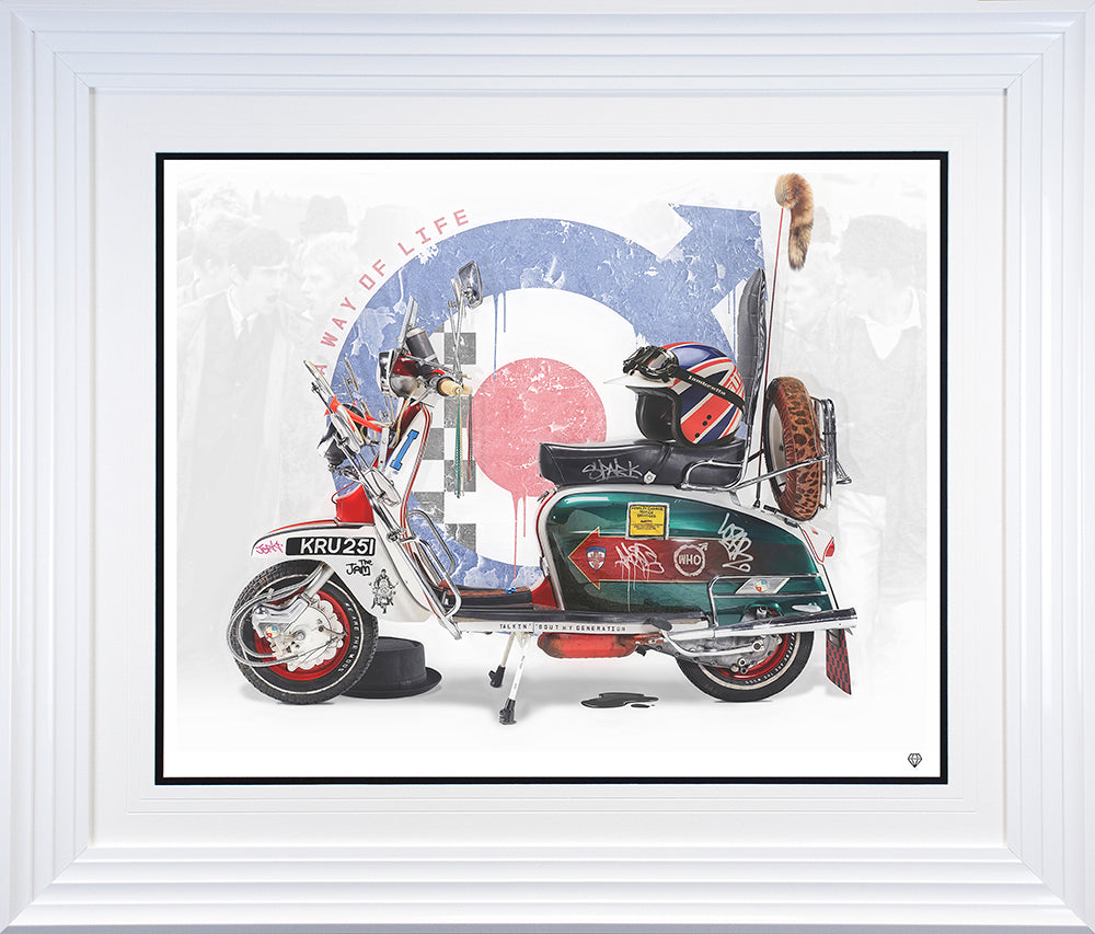 lifes a journey enjoy the ride print framed in white by artist jj adams