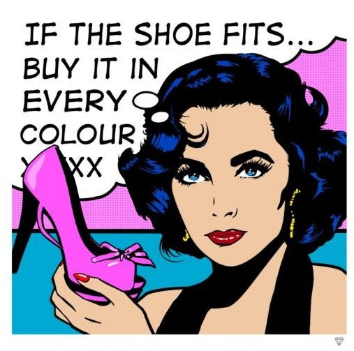 liz taylor shoes pop print by artist jj adams