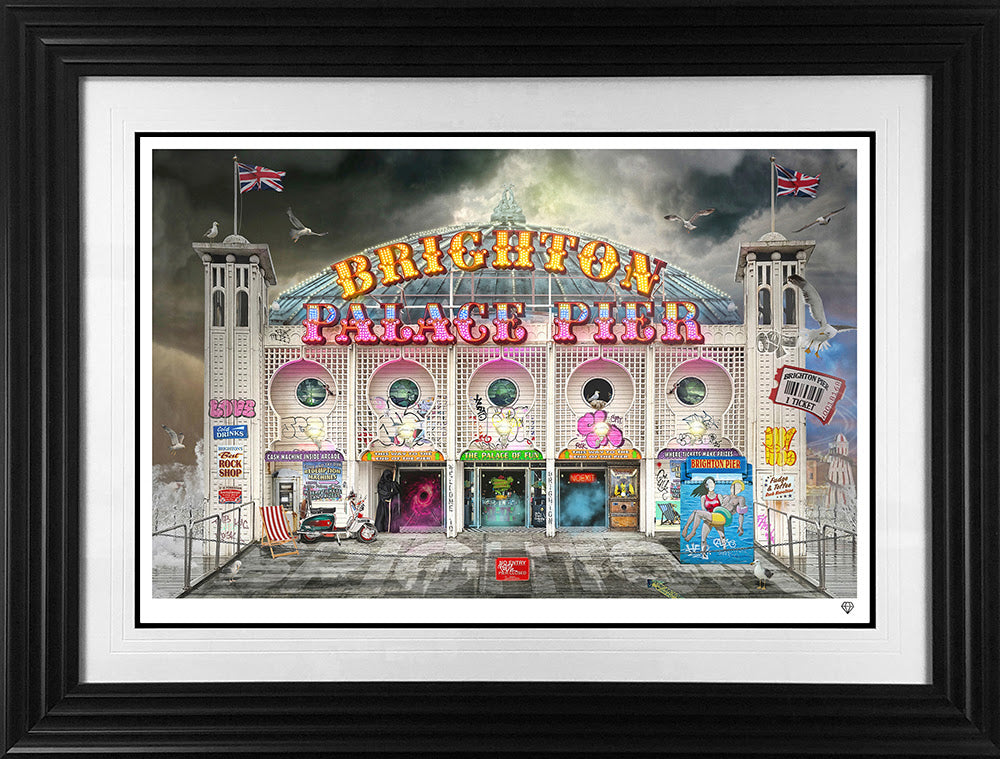 long walk short pier framed in black by artist jj adams