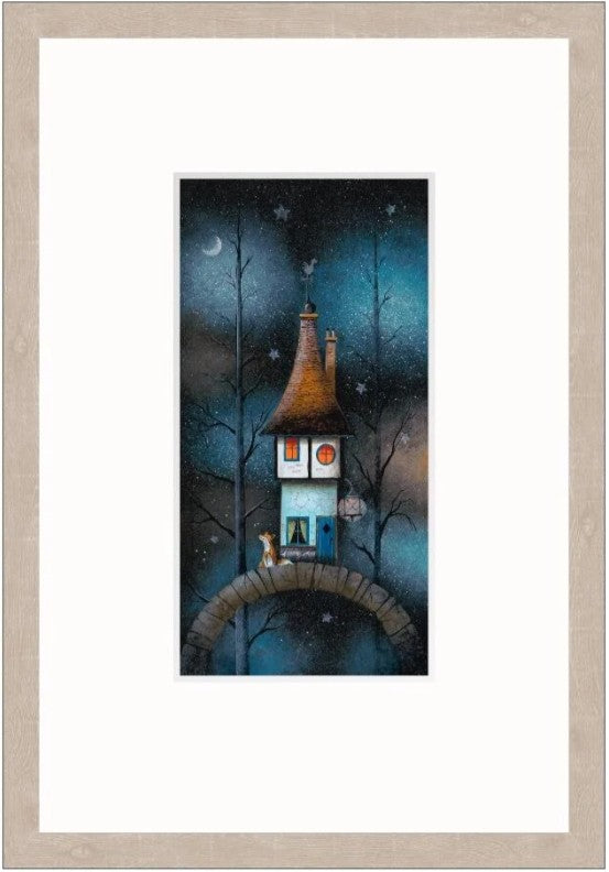 love to the moon framed print by artist gary walton