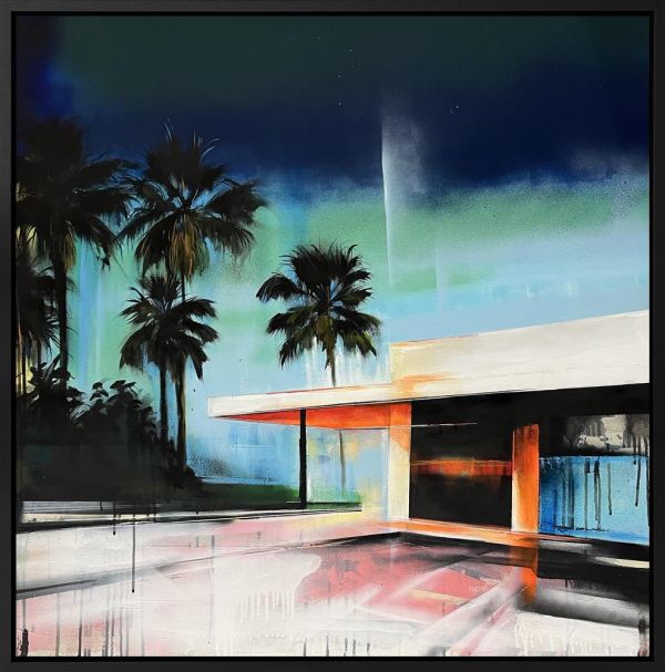 midnight reflection original framed by artist joss clapson