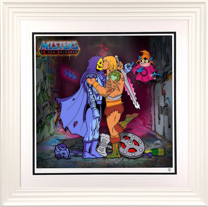 misters of the universe print framed in white by artist jj adams