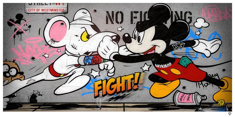 mouse fight ii the rematch print by artist jj adams