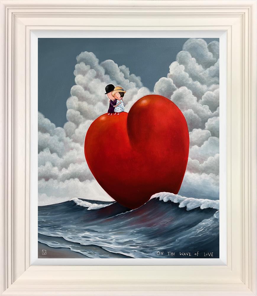 on the wave of love framed original by artist michael abrams