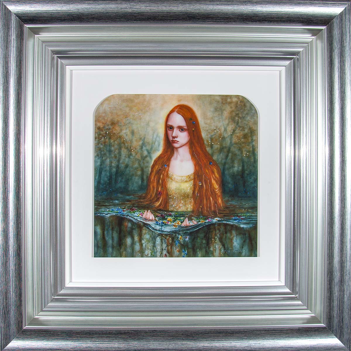 Opehlia print framed in silver by artist Kerry Darlington