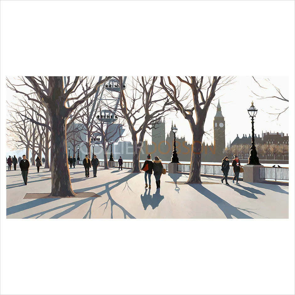 parliament sunset print on board by artist o quigley