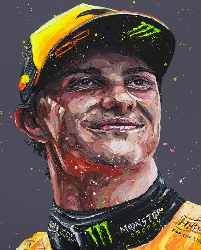 piastri portait mounted print by artist paul oz