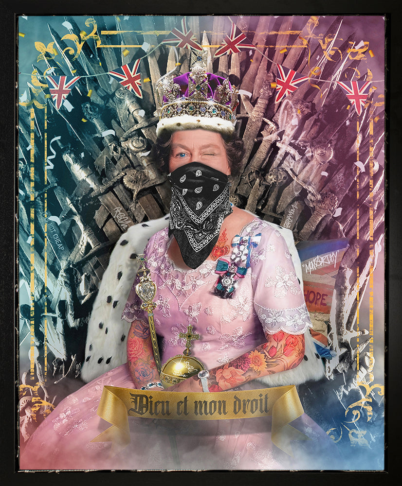 queen of thrones framed original by artist jj adams