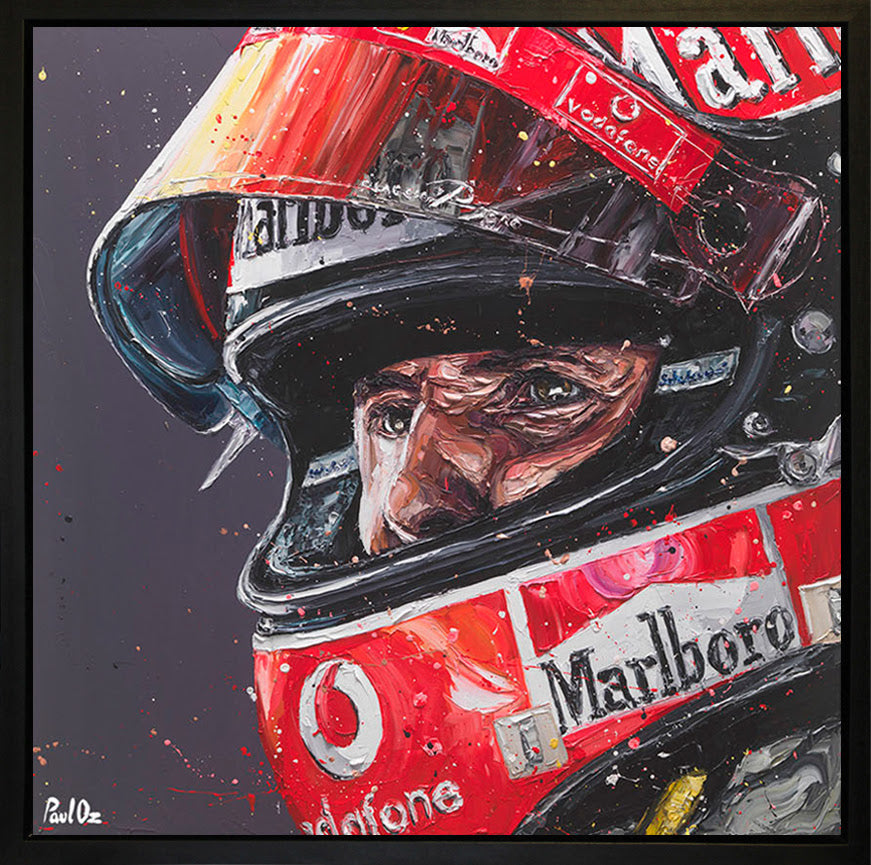 schumi 18 wall of champions framed print by artist paul oz