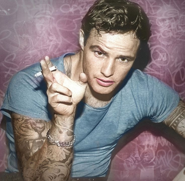 smoking gun brando colour print by artist jj adams