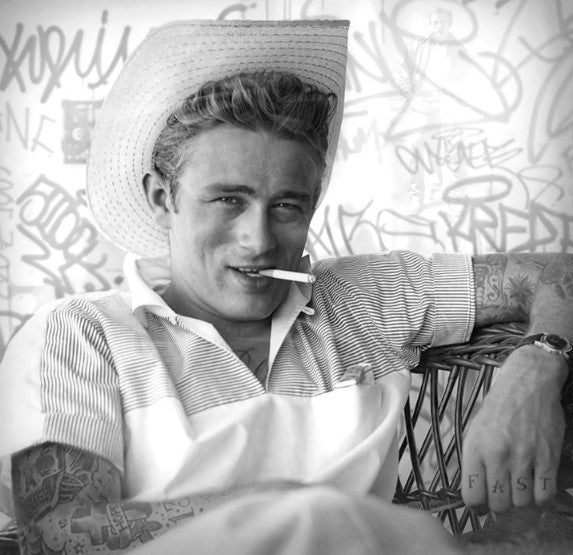 smoking gunjames dean black and white print by artist jj adams