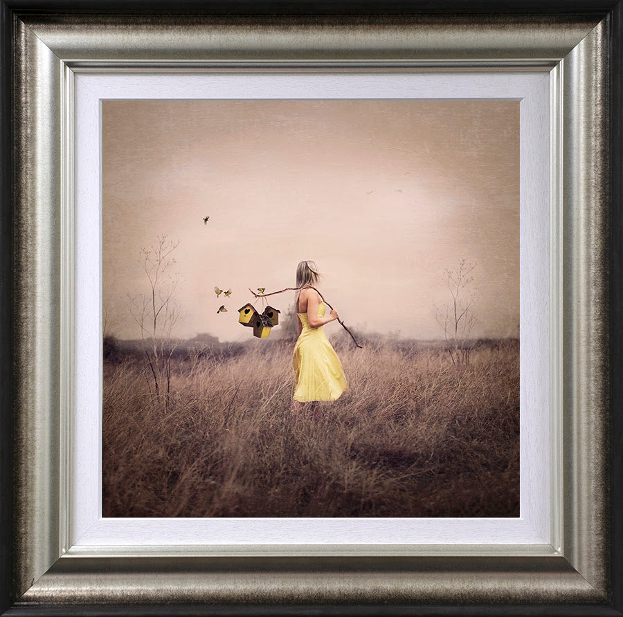 spring in her step framed prnt by artist michelle mackie