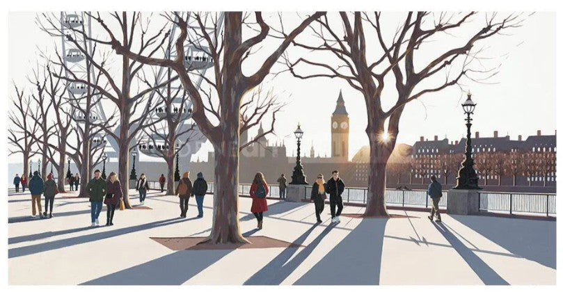 sunset over parliament mounted print by artist jo quiigley