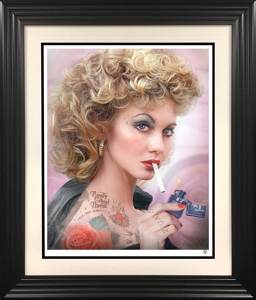 tell me about it stud print framed in black by artist jj adams