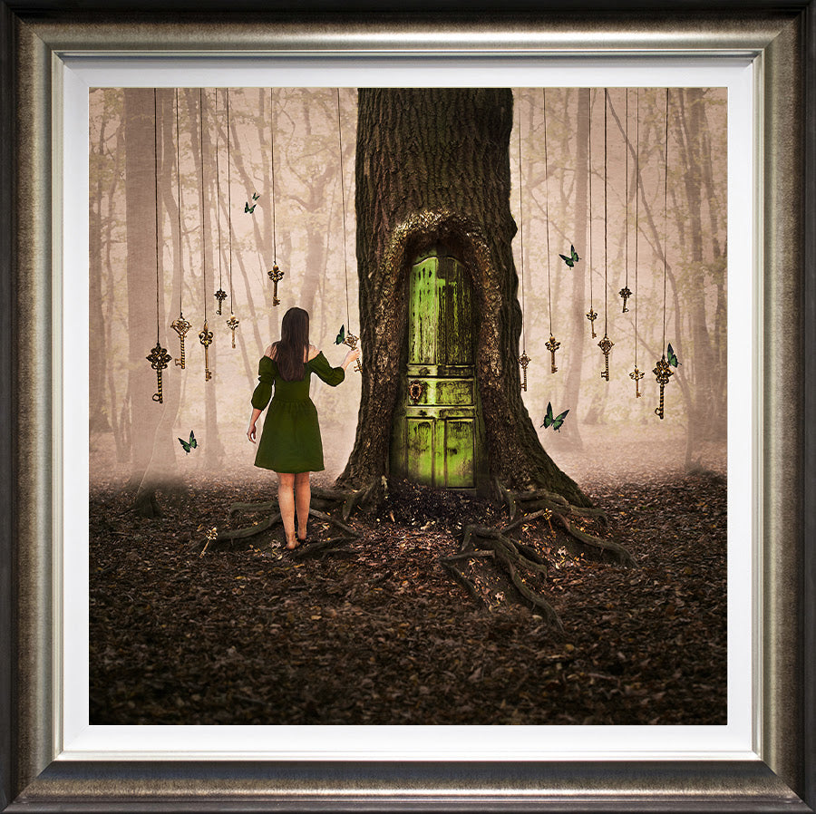 the golden key deluxe framed print by artist michelle mackie