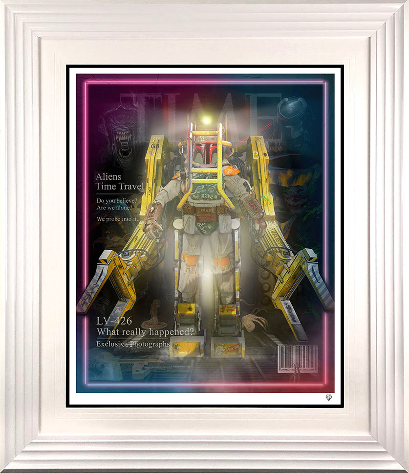 time travllers return print framed in white by artist jj adams