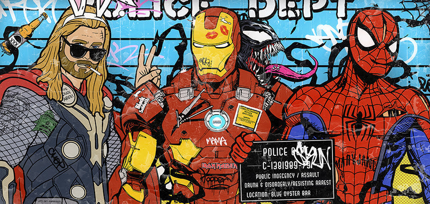 unusual suspects print by artist jj adams