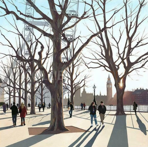 warm winter glow mounted print by artist jo quigley