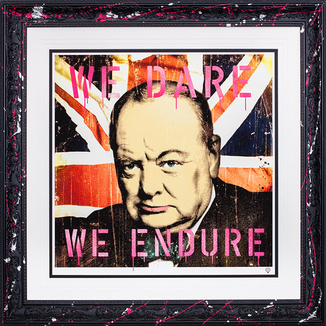 Winston churchill studio stencil collection framed print variation 2 by artist jj adams