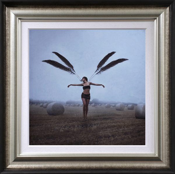 with brave wings she flies framed print by artist michelle mackie