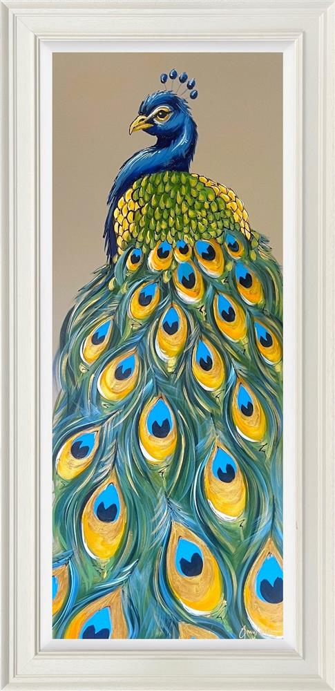 the eternal one framed original of a peacock tail by artist amy louise