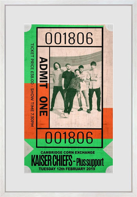 admit one kaiser chiefs framed print by artist linda charles