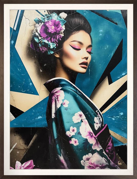 aomidori kokai framed original by artist chuck