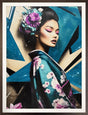 aomidori kokai framed original by artist chuck