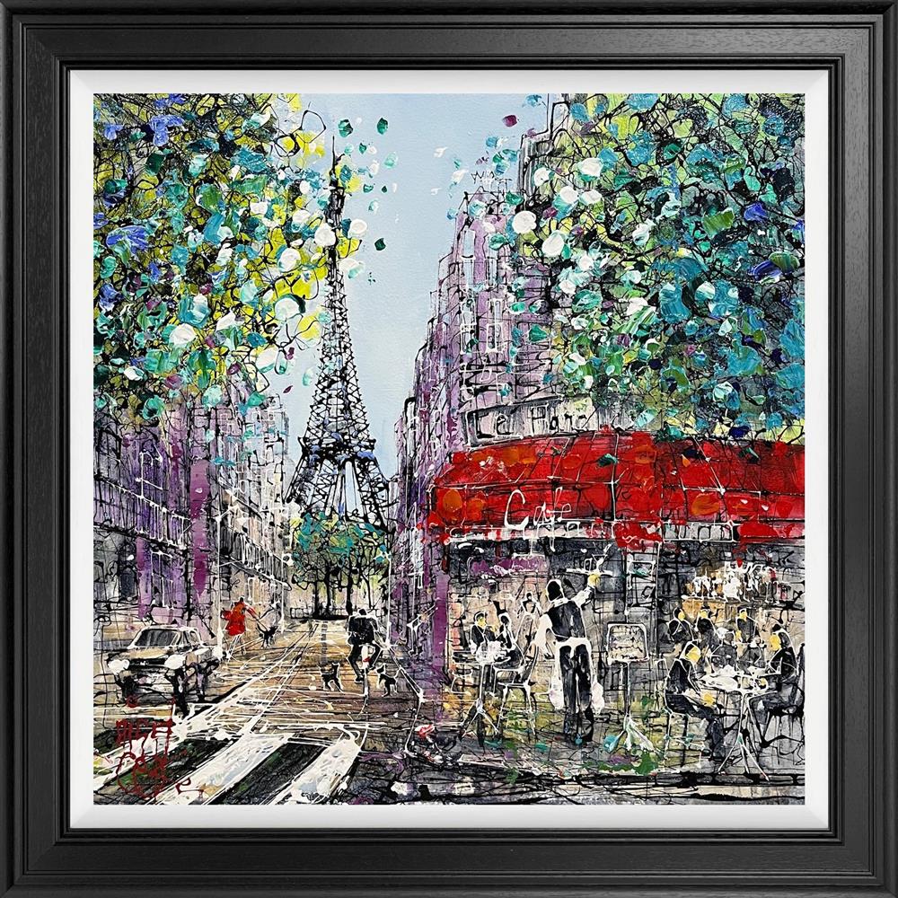 cafe square framed original by artist nigel cooke